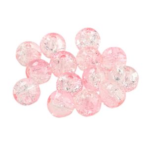 Pyöreä lasihelmi jääkukka 8 mm light pink 10 kpl