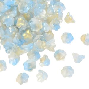 Kukka 8x12mm nuppu kirkas värikäsitelty golden ice blue kpl