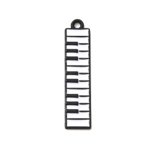 Metalliemalimaskotti koskettimet musta / valkoinen 32,5x7 mm