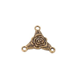 Y-linkki/rosary "ruusu" n. 20x21 mm antiikkimessinginvärinen 1 kpl
