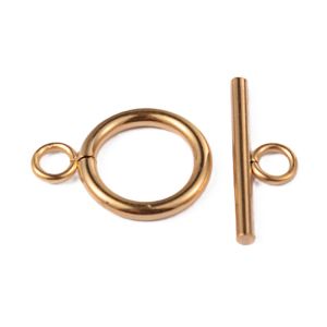 Salpalukko sileä 12 mm 304 terästä 18k kullattu