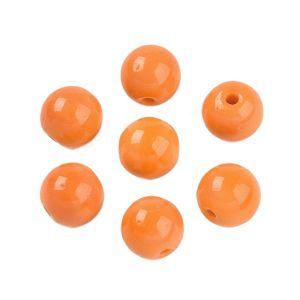 Pyöreähkö lasihelmi opaakki oranssi 8 mm 20 kpl