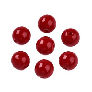 Pyöreähkö lasihelmi opaakki tumma punainen 8 mm 20 kpl