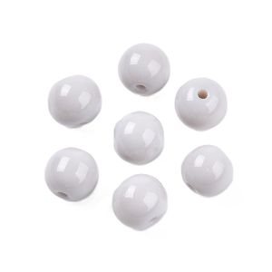 Pyöreähkö lasihelmi opaakki vaaleanharmaa 8 mm 20 kpl