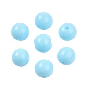 Pyöreähkö lasihelmi opaakki vaalea turkoosi 8 mm 20 kpl