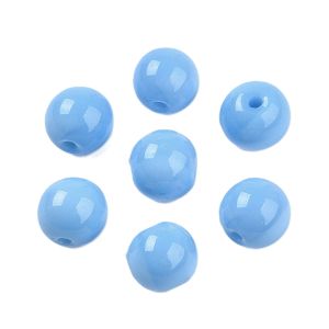 Pyöreähkö lasihelmi opaakki taivaansininen 8 mm 20 kpl