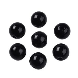 Pyöreähkö lasihelmi opaakki musta 8 mm 20 kpl