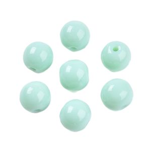 Pyöreähkö lasihelmi opaakki vaalea aqua 8 mm 20 kpl