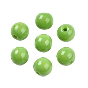 Pyöreähkö lasihelmi opaakki vaalea oliivi 8 mm 20 kpl