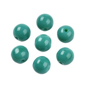 Pyöreähkö lasihelmi opaakki sinivihreä 8 mm 20 kpl