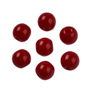 Pyöreähkö lasihelmi opaakki tumma punainen 6 mm 30 kpl