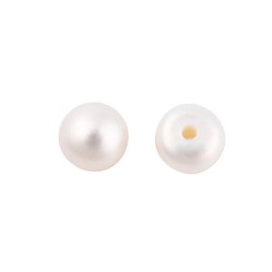 Makeanvedenhelmi tasapohjainen puoliporattu 4-4,5x3 mm valkoinen/ivory 1 kpl