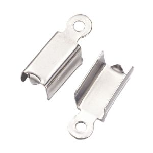 Nauhanpääte platinanvärinen puristettava silmukalla 13,5x4 mm 10 kpl