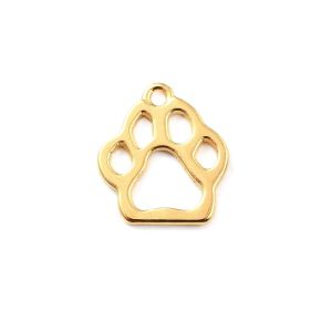 Metallimaskotti tassukuvio kullanvärinen 19 x 17 mm