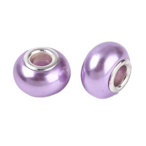 Isoreikäinen helmi helmiäisresiini vaalea lila 14x9 mm