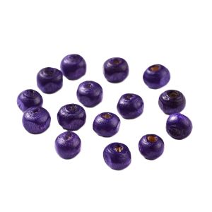 Puuhelmi pyöreähkö n. 5x6 mm maalattu sinivioletti 10g