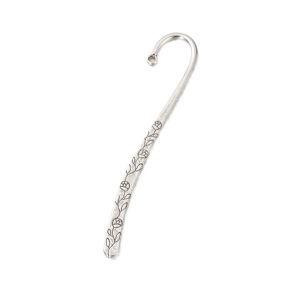 Kirjanmerkki antiikkihopeanvärinen "kukkaköynnös" 12,2 cm