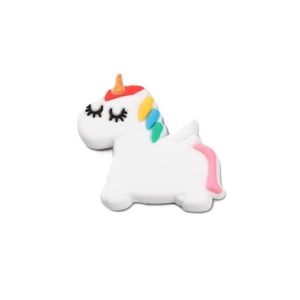 Silikonihelmi valkoinen yksisarvinen 30x31 mm