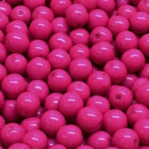 Pyöreä lasihelmi Tsekki opaakki pintaväri magenta 6 mm 30 kpl