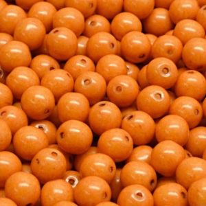 Pyöreä lasihelmi Tsekki opaakki pintaväri tyrni 6 mm 30 kpl