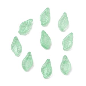 Lehti "laakeripuu" 6,5x12 mm opaali vaaleanvihreä 10 kpl