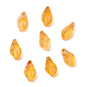 Lehti "laakeripuu" 6,5x12 mm kirkas oranssi 10 kpl