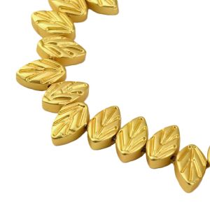 Lehti "pyökki" 7x11,5 mm metallihohto matta kullanvärinen 10 kpl