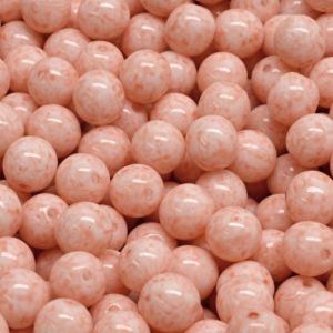 Pyöreä lasihelmi Tsekki opaakki pintaväri persikka 6 mm 30 kpl