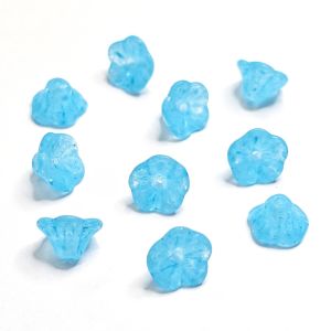 Kukka 5x7 mm pikkunuppu pintavärjätty matta turkoosi 10 kpl