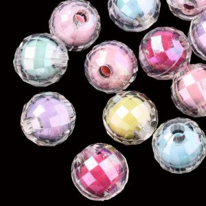 Akryylihelmi lysterivärilajitelma pyöreä fasettihelmi 10 mm 10 g