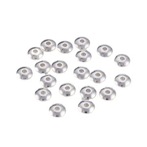 Metallihelmi pullea rondelli 2x6 mm platinanvärinen 20 kpl
