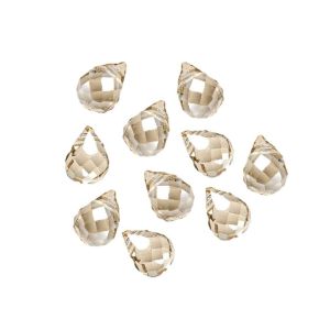 Pisarahelmi särmikäs n. 4x6 mm beige AB 10 kpl