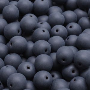 Pyöreä lasihelmi matta opaakki musta