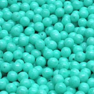 Pyöreä lasihelmi Tsekki opaakki pintaväri aquaminttu 4 mm 30 kpl