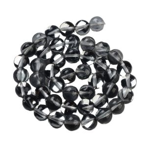 Pyöreä lasihelmi 8 mm peili hiilenharmaa 10 kpl