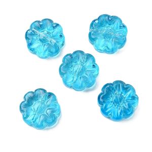 Kukka lemmikki 13,5 mm kirkas värikäsitelty turkoosi 5 kpl
