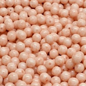 Pyöreä lasihelmi Tsekki opaakki pintaväri persikka 4 mm 30 kpl