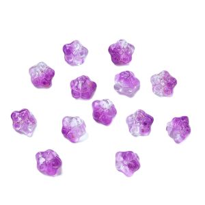 Kukka 8x10mm nuppu violetti / kultahippu 10 kpl
