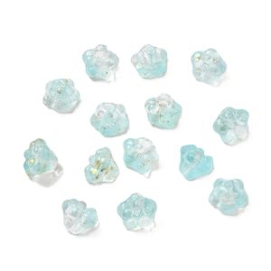 Kukka 8x10mm nuppu aqua / kultahippu 10 kpl