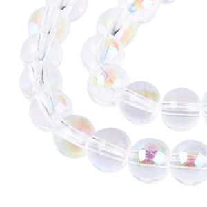 Pyöreä lasihelmi sateenkaari kirkas 6 mm 25 kpl