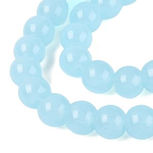 Pyöreä lasihelmi opaali vaalea turkoosi 6 mm 25 kpl