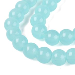 Pyöreä lasihelmi opaali tumma aqua 6 mm 25 kpl