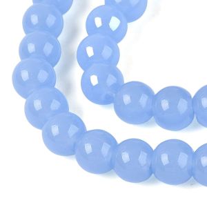 Pyöreä lasihelmi opaali taivaansininen 6 mm 25 kpl