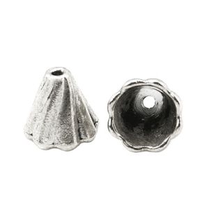 Kalotti antiikkihopeanvärinen kartio 13x12 mm kierrekuviolla 1 kpl