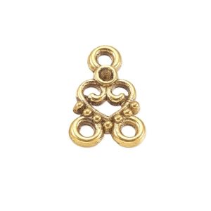 Y-linkki/rosary sydän 15x11 mm antiikkikullanvärinen 1 kpl