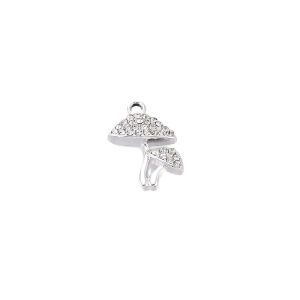 Metallimaskotti sienet platinanvärinen / kirkkaat strassit 19x13 mm