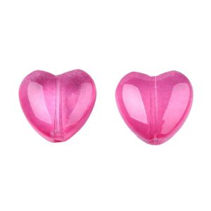 Sydän 12 mm värikäsitelty fuksia 5 kpl