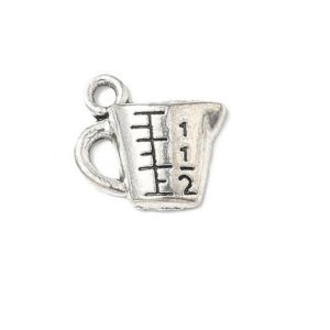 Metallimaskotti mittakannu 13,5x14,5 mm antiikkihopeanväri