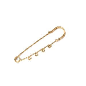 Koruneula/kilttineula silmukoilla pitkä 7,5x1,4 cm kullanväristä 304 terästä 1 kpl