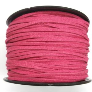Keinomokka/mikrokuitunauha pehmeä 3 mm tumma vadelma/fuksia 1 m